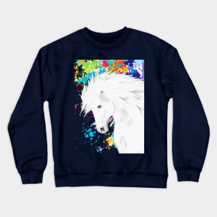 Horse Lovers Magical White Horse Crewneck Sweatshirt